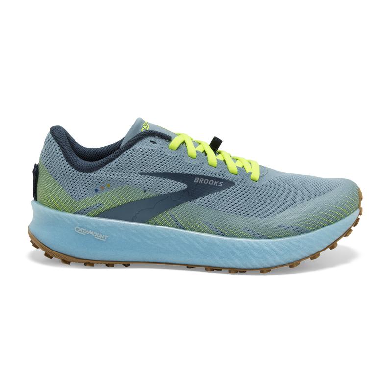 Brooks Catamount Women's Trail Running Shoes - Blue/Nightlife/Biscuit/Green Yellow (67928-HSFX)